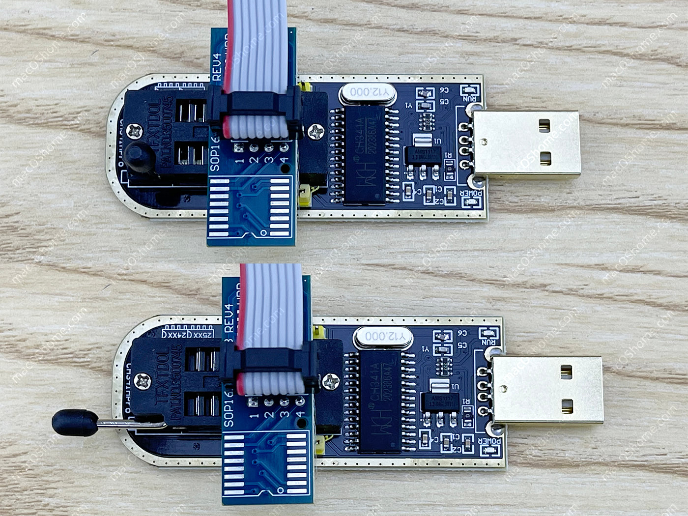 CH341A 编程器和SOIC8连接器免拆夹具组装方法