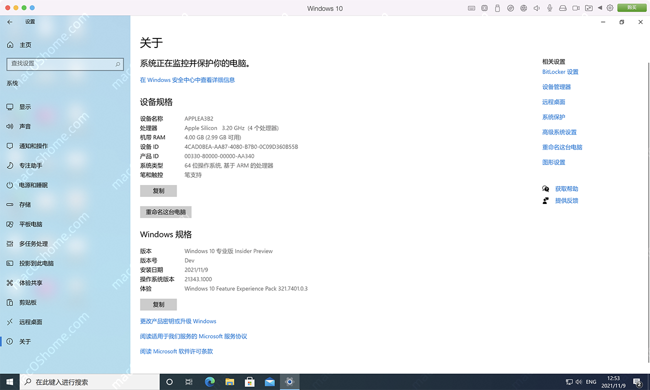 M1 虚拟机Windows10 ARM 中文版