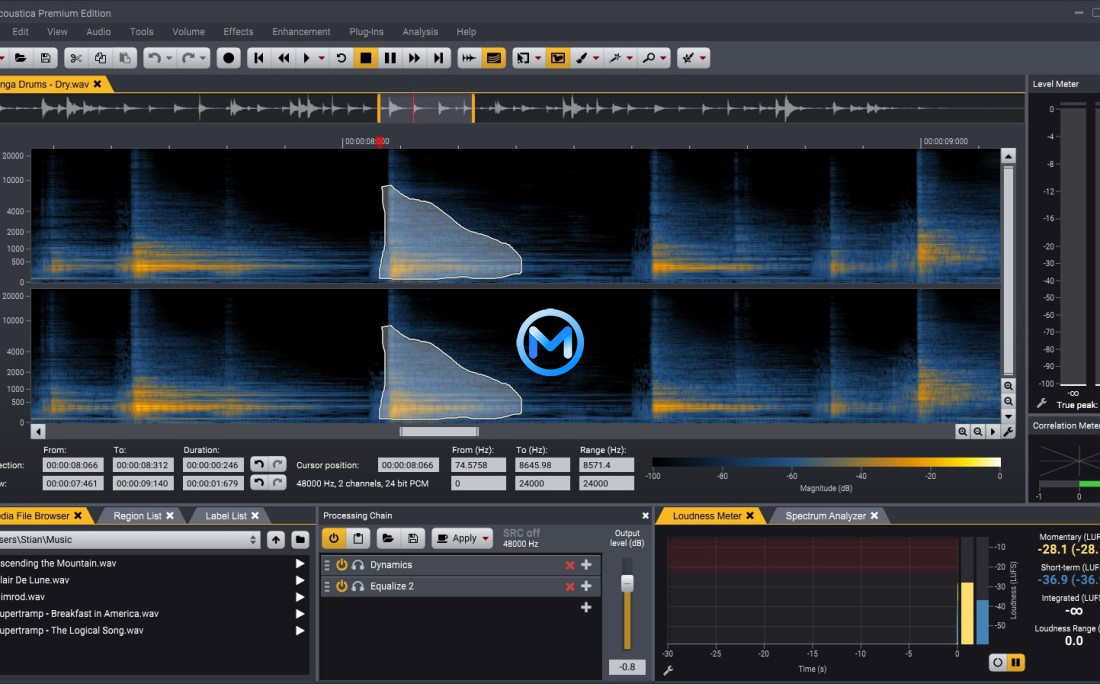 Acoustica 7 For Mac v7.4.7 功能丰富的音频编辑器支持多声道环绕声格式